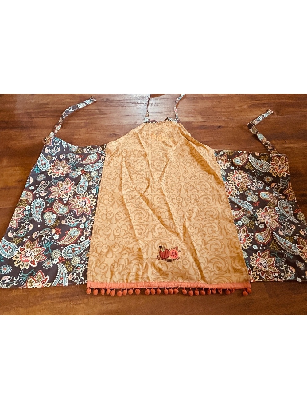 Autumn Themed Kitchen Apron with Pumpkin Embroidery & Nana Embroidered